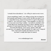 豊かさの確認 ポストカード (裏面)