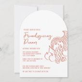 豊かさの角の友人の感謝祭の食事会 招待状 (正面)