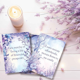 豊かさアファメーションカード、瞑想カード 3.5"x5"