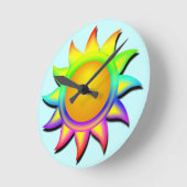 豊かで陽光カラフルの ラウンド壁時計 (傾斜)