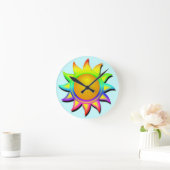 豊かで陽光カラフルの ラウンド壁時計 (ホーム)