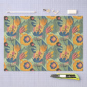 豊かなアーストーンエキゾチックな花のシームレスなパターン 薄葉紙 (クラフト)