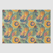 豊かなアーストーンエキゾチックな花のシームレスなパターン 薄葉紙 (正面)