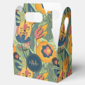 豊かなアーストーンエキゾチックな花のパターン、モノグラム フェイバーボックス (オープン)