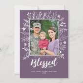 豊かなクリスマス パープル ホリデー フラット カード (正面)