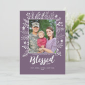 豊かなクリスマス パープル ホリデー フラット カード (スタンド正面)