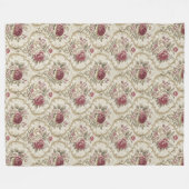 豊かなチャームを持つ豪華なダマスクブランケビクトリアンット フリースブランケット (正面(横))