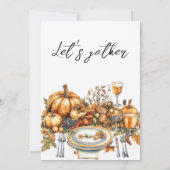 豊かなテーブルサンクスギビングディナーパンプキン 招待状 (裏面)