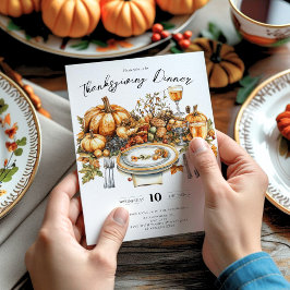 豊かなテーブルサンクスギビングディナーパンプキン 招待状