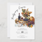 豊かなテーブル素朴感謝祭ディナーパンプキン 招待状 (正面)