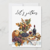 豊かなテーブル素朴感謝祭ディナーパンプキン 招待状 (裏面)