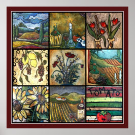 豊かなトスカーナのコラージュ ポスター