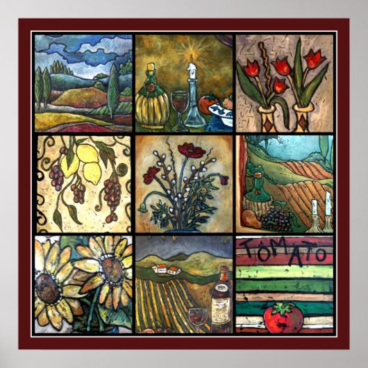 豊かなトスカーナのコラージュ ポスター (正面)