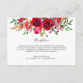 豊かなバラルビーレッドウェディングレセプション エンクロージャーカード (正面)