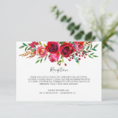 豊かなバラルビーレッドウェディングレセプション エンクロージャーカード (スタンド正面)
