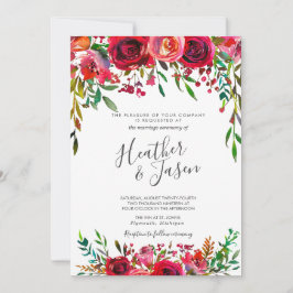 豊かなバラルビー結婚レッド 招待状