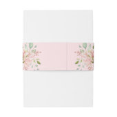 豊かなバラ |エレガントピンクの花結婚の 招待状ベリーバンド (裏面例)