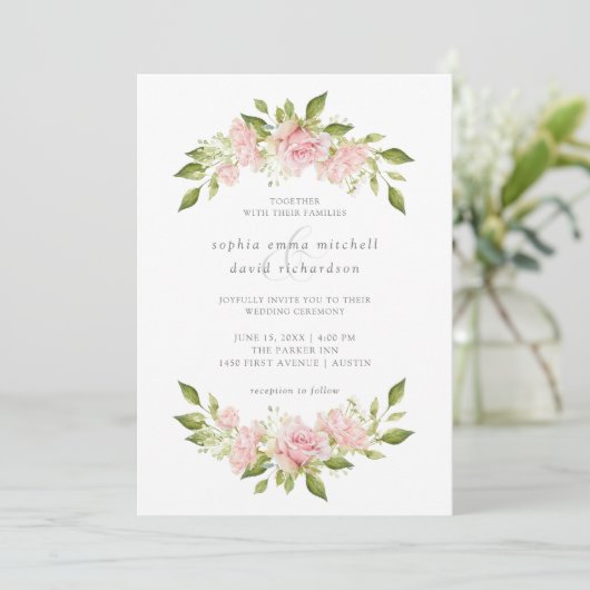 豊かなバラ |ピエレガントンクフローラ結婚ズ 招待状 (スタンド正面)