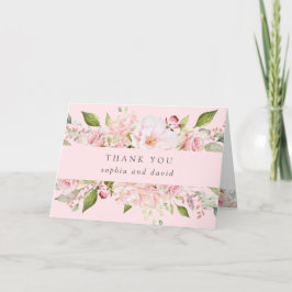 豊かなバラ |ピンクのフローラ結婚に感謝 サンキューカード