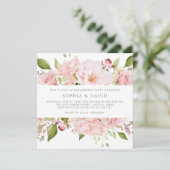 豊かなバラ |ピンクフローラ婚約パーティ 招待状 (スタンド正面)