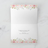 豊かなバラ |フローラ結婚の白ありがとう サンキューカード (内部)