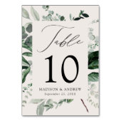 豊かなパーソナライズされた結婚緑 テーブルナンバー (裏面)