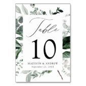豊かなパーソナライズされた結婚緑 テーブルナンバー (正面)