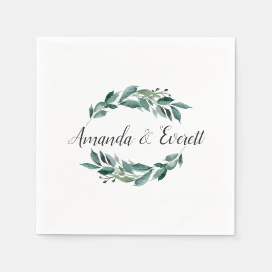 豊かなパーソナライズされた葉結婚の スタンダードカクテルナプキン (正面)