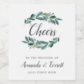 豊かなパーソナライズされた葉結婚の ワインラベル (シングルラベル)