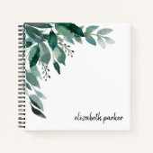 豊かなパーソナライズされた葉 ノートブック (正面)