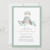 豊かなヒッポ |ジャングルサファリの赤ちゃんシャワー 招待状 (正面)