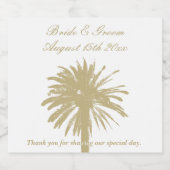 豊かなビーチ結婚式ベージュパームツリーシルエット ビールラベル (シングルラベル)