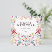 豊かなフローラハッピーニューイヤー文字 シーズンカード (スタンド正面)