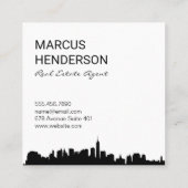 豊かなブラシ仕上げと街並み スクエア名刺 (裏面)