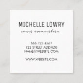 豊かなブラシ仕上げテクスチャーVinoワイン スクエア名刺 (裏面)