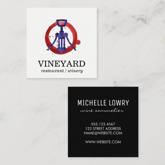 豊かなブラシ仕上げテクスチャ/ワインオープナー スクエア名刺 (正面/裏面)