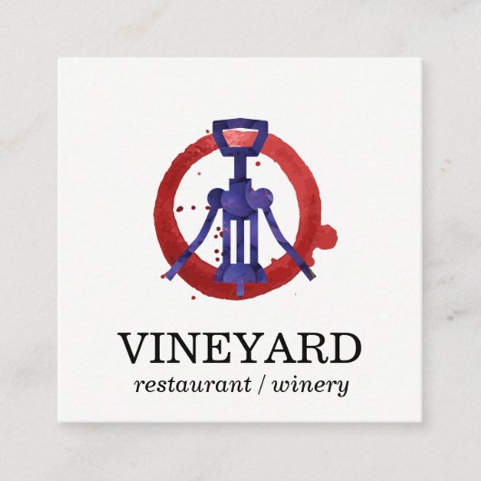 豊かなブラシ仕上げテクスチャ/ワインオープナー スクエア名刺 (正面)