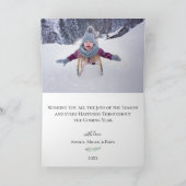 豊かなボタニカルがもたらす喜びの折りたたみ写真ホリデーカード シーズンカード (内部)