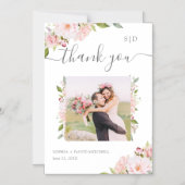 豊かなローズ | 花のウェディング写真のお礼 マグネット招待状 (正面)