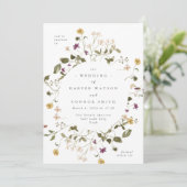 豊かな乾燥された野花パンパスボホ結婚ズ 招待状 (スタンド正面)