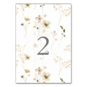 豊かな乾燥した野花のパンパ結婚ス テーブルナンバー (裏面)