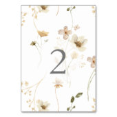 豊かな乾燥した野花のパンパ結婚ス テーブルナンバー (正面)