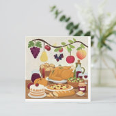 豊かな休日の饗宴：秋のお祝いイラストレーター 招待状 (スタンド正面)