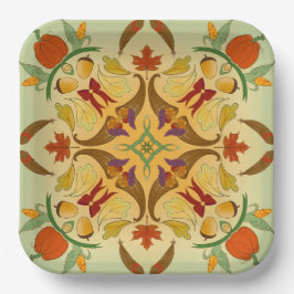 豊かな収穫の放射状アート ペーパープレート