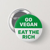 豊かな挑食べ発的な気候に対する抗議をビーガンする 缶バッジ (正面&裏面)