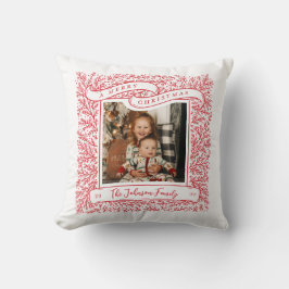 豊かな枝の写真赤と白クリスマス クッション