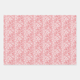 豊かな枝の写真赤と白クリスマス ラッピングペーパーシート