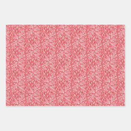 豊かな枝の写真赤と白クリスマス ラッピングペーパーシート