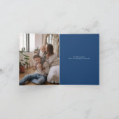 豊かな枝ダークブルーHanukkahフォトカード シーズンカード (内部)