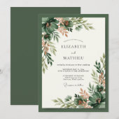 豊かな森の松緑の結婚式 招待状 (正面/裏面)